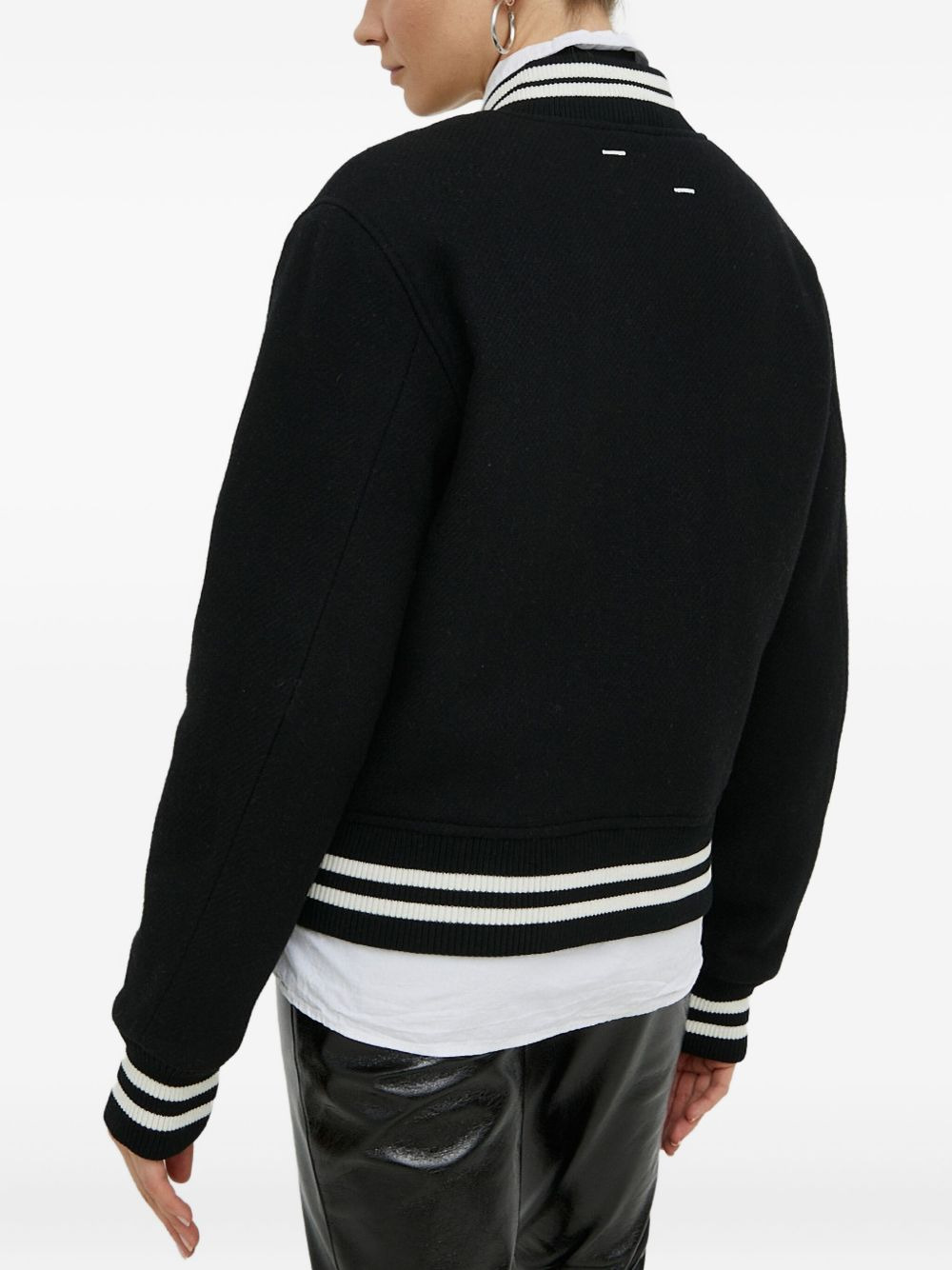varsity-style logo-patch bomber jacket - 2