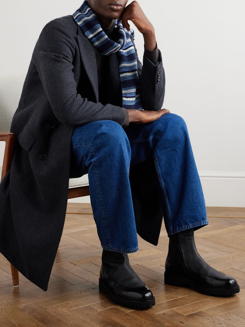 John Lobb Ridge Smooth and Full-Grain Leather Chelsea Boots Black outlook