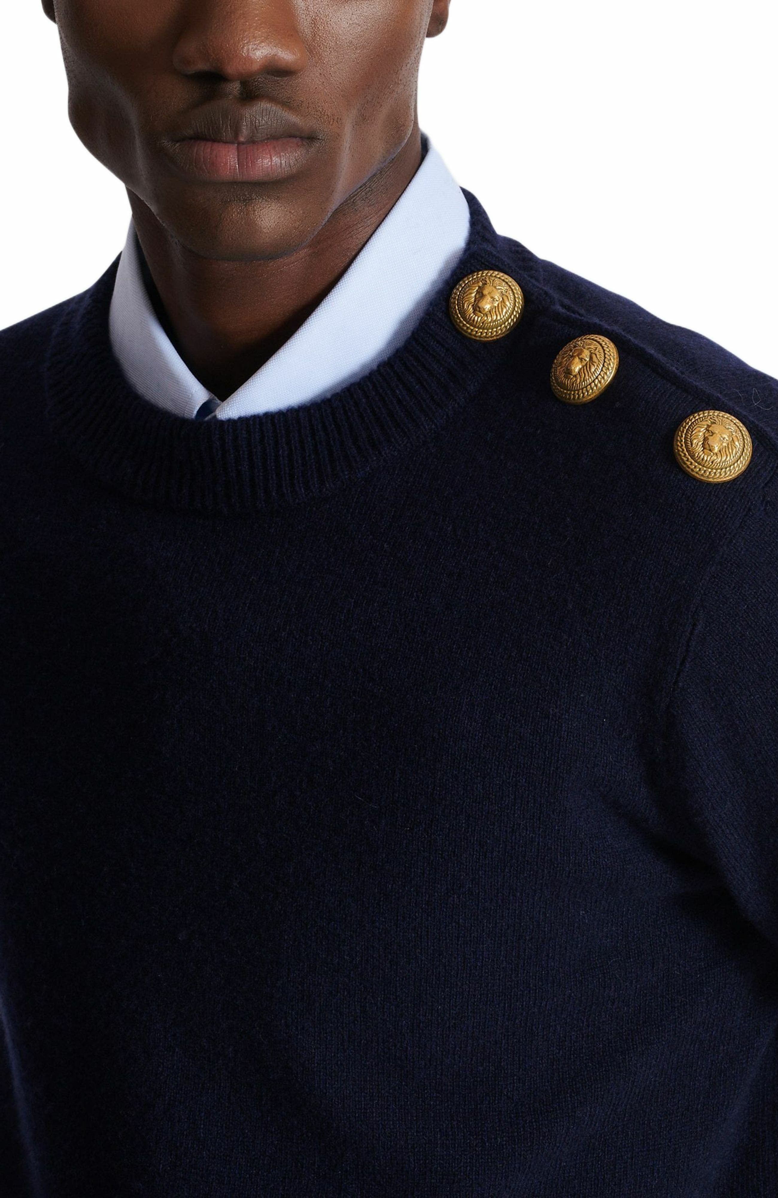 Balmain Eco-cashmere jumper in Navy at Nordstrom - 7