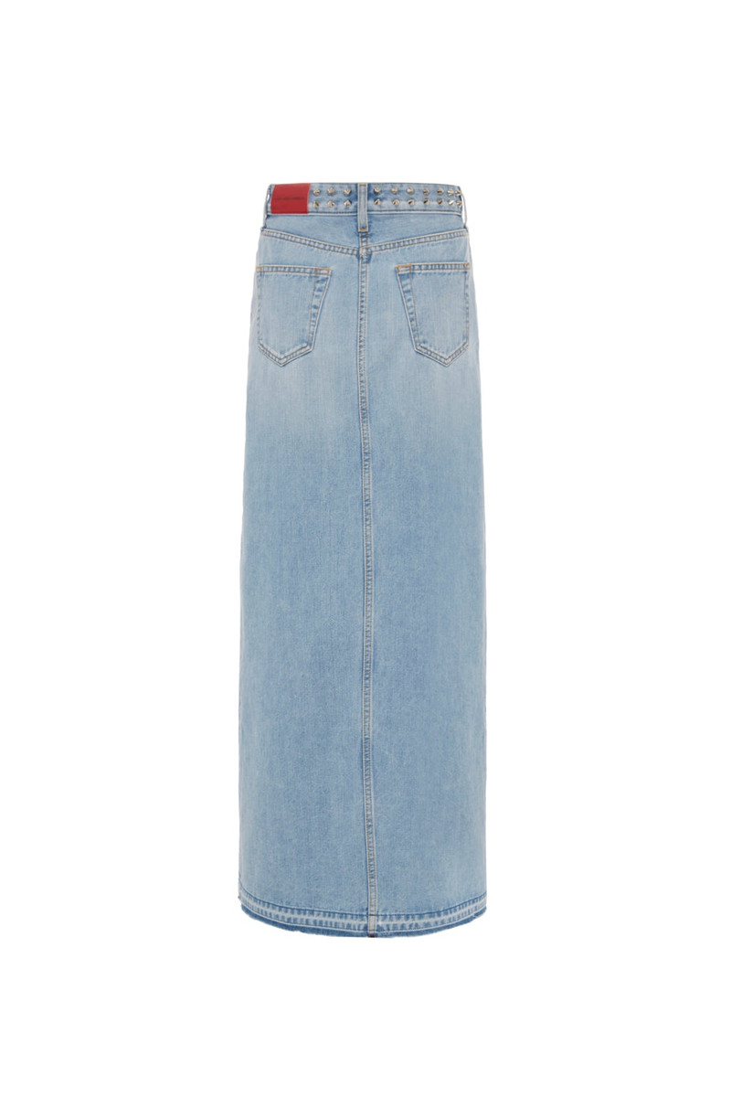 Alessandra Rich DENIM LONG SKIRT WITH EMBELLISHMENT outlook