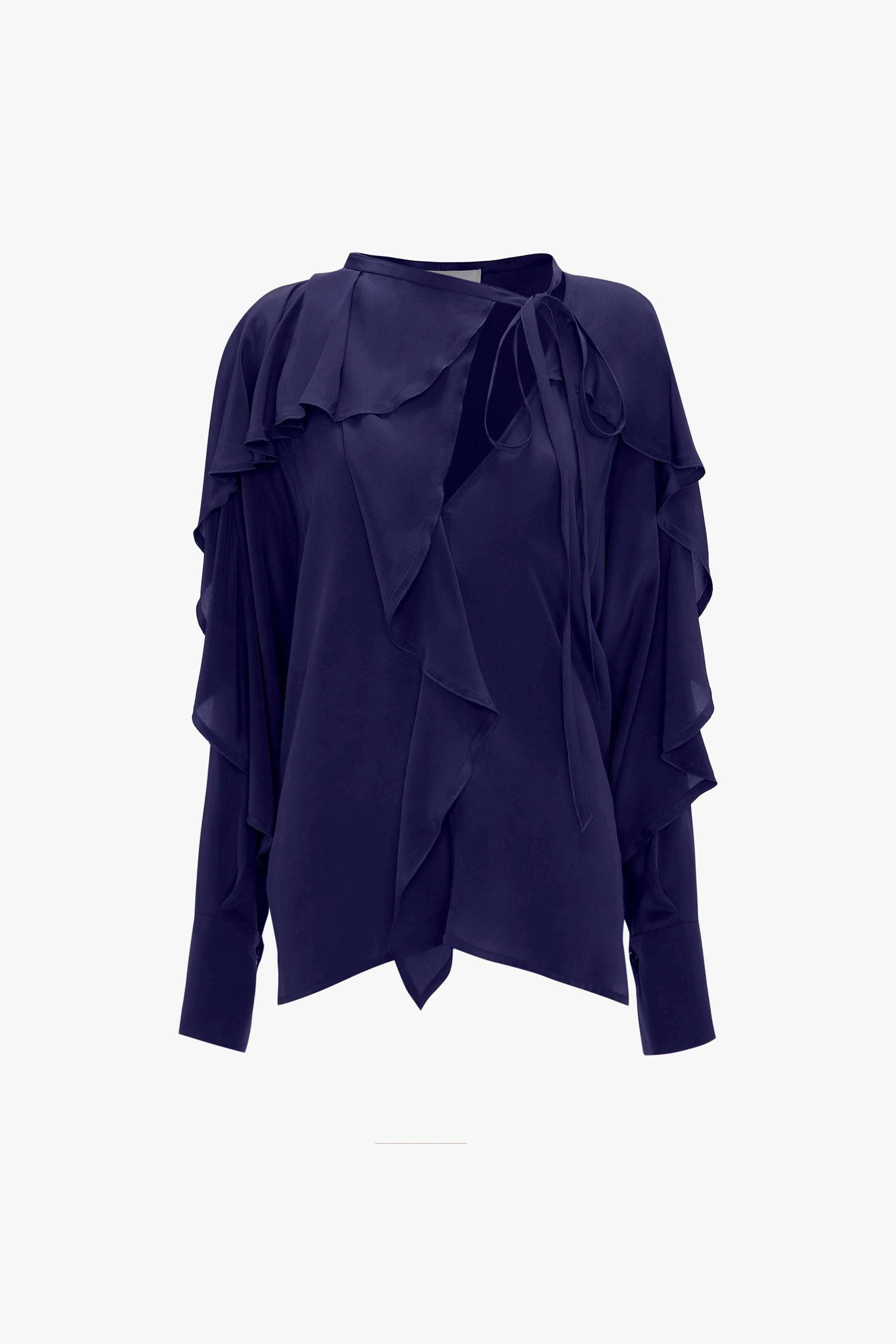 Tie Detail Ruffle Blouse In Ultraviolet - 1