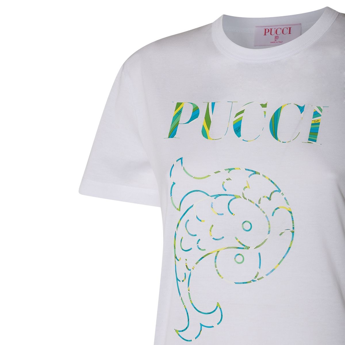 PUCCI WHITE COTTON T-SHIRT - 3