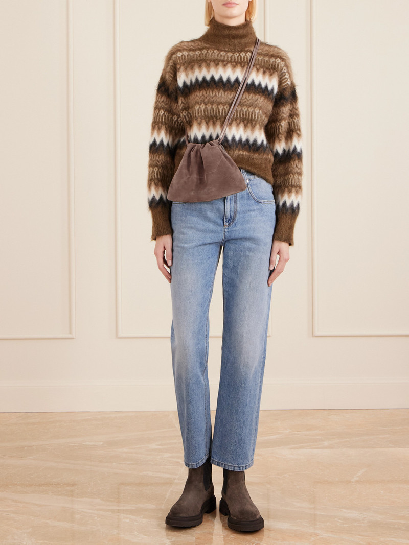 Brunello Cucinelli Bead-embellished Suede Shoulder Bag outlook