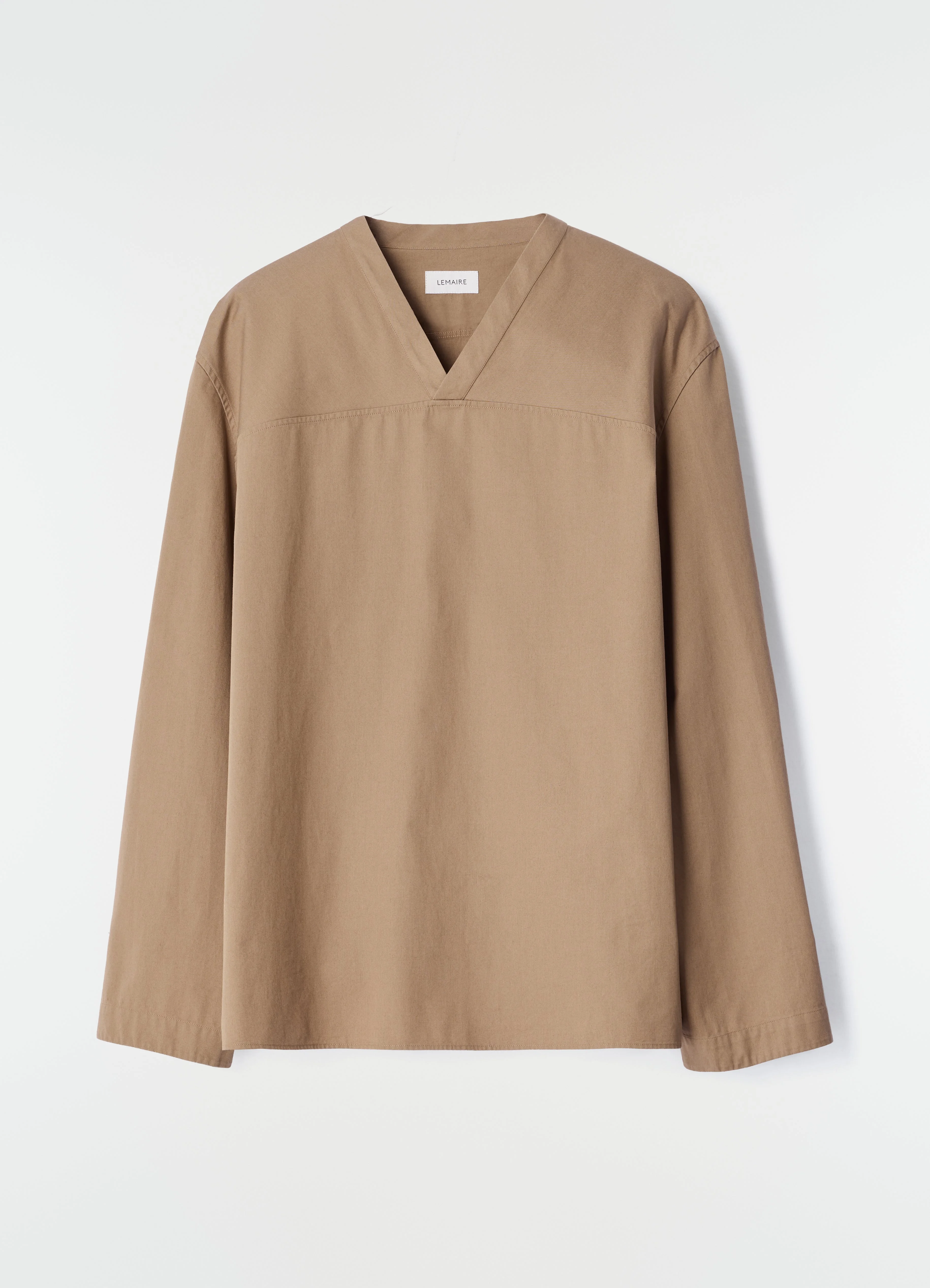 V-NECK TOP IN LIGHT COTTON TWILL - 1