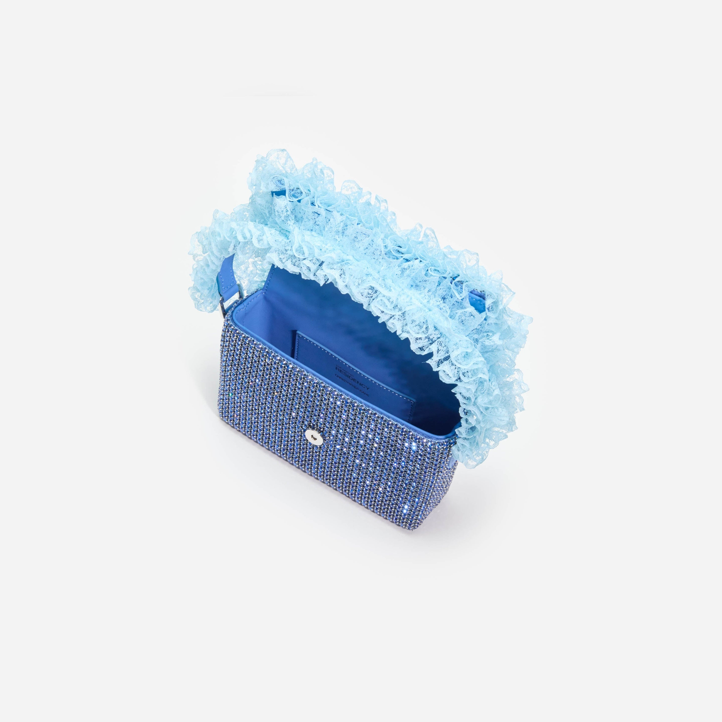 Blue Crystal Lace Detail Bag - 4