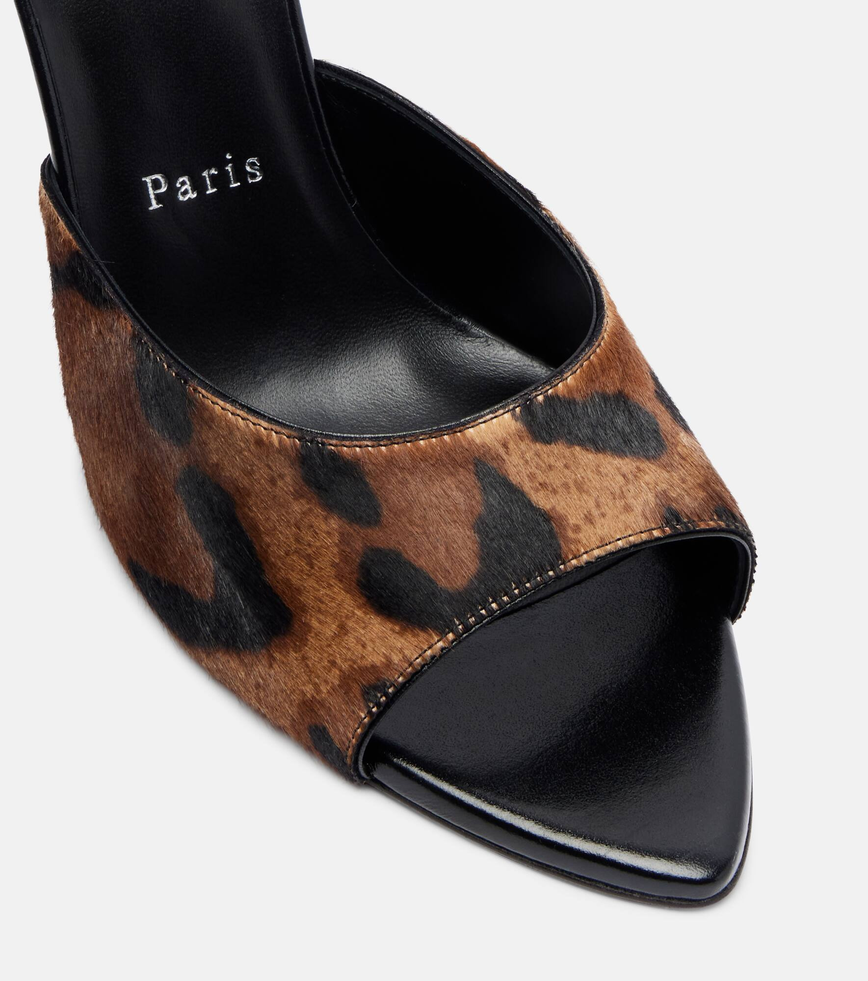 Miss Z 100 leopard-print calf hair mules - 5