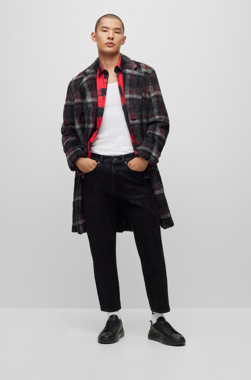 HUGO REGULAR-FIT COAT IN CHECKED TEDDY FABRIC outlook