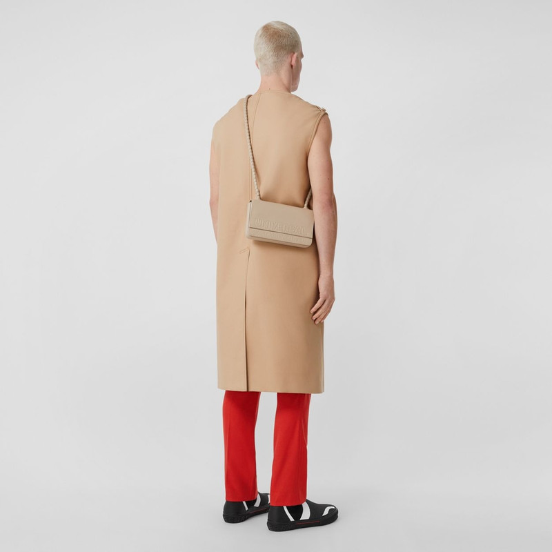 Embossed Slogan Leather Crossbody Bag 6