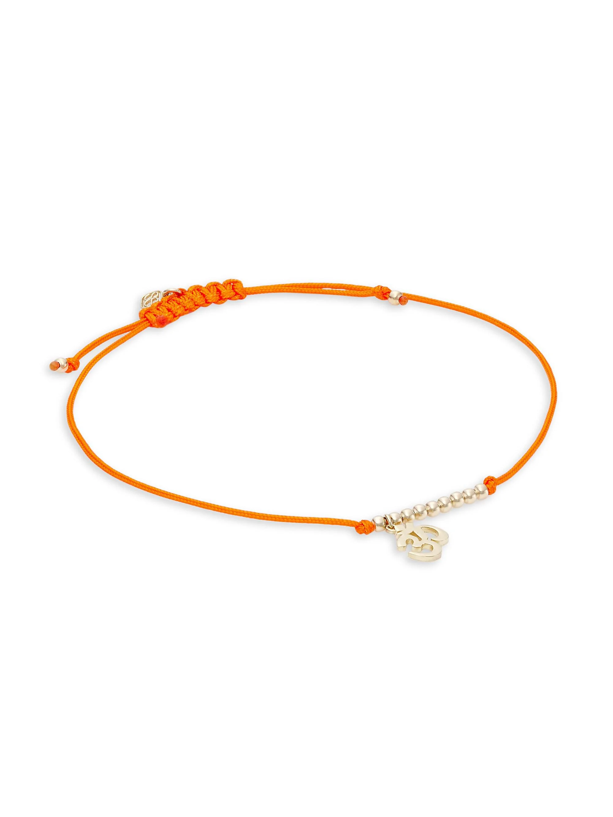 Women's 14K Yellow Gold & Ohm Charm Tangerine Cord Bracelet - Orange Gold - 1