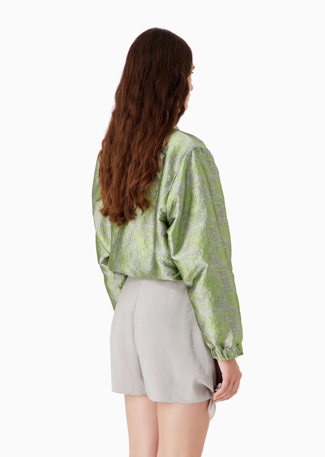 Jacquard blouson with embossed geometric pattern - 3