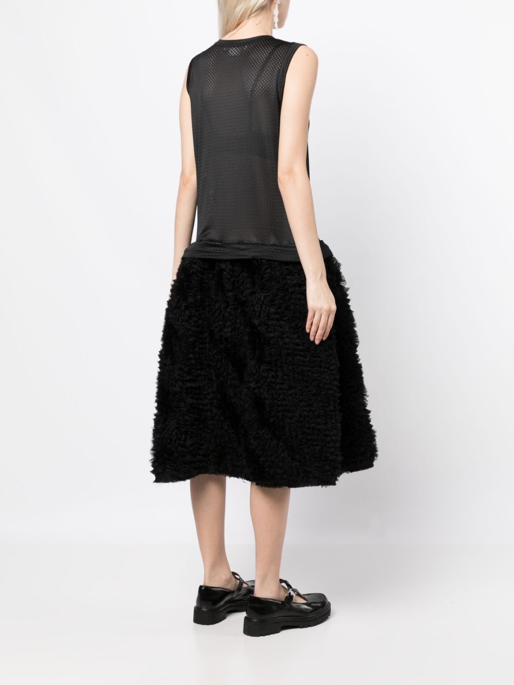 full-skirt sleeveless dress - 4
