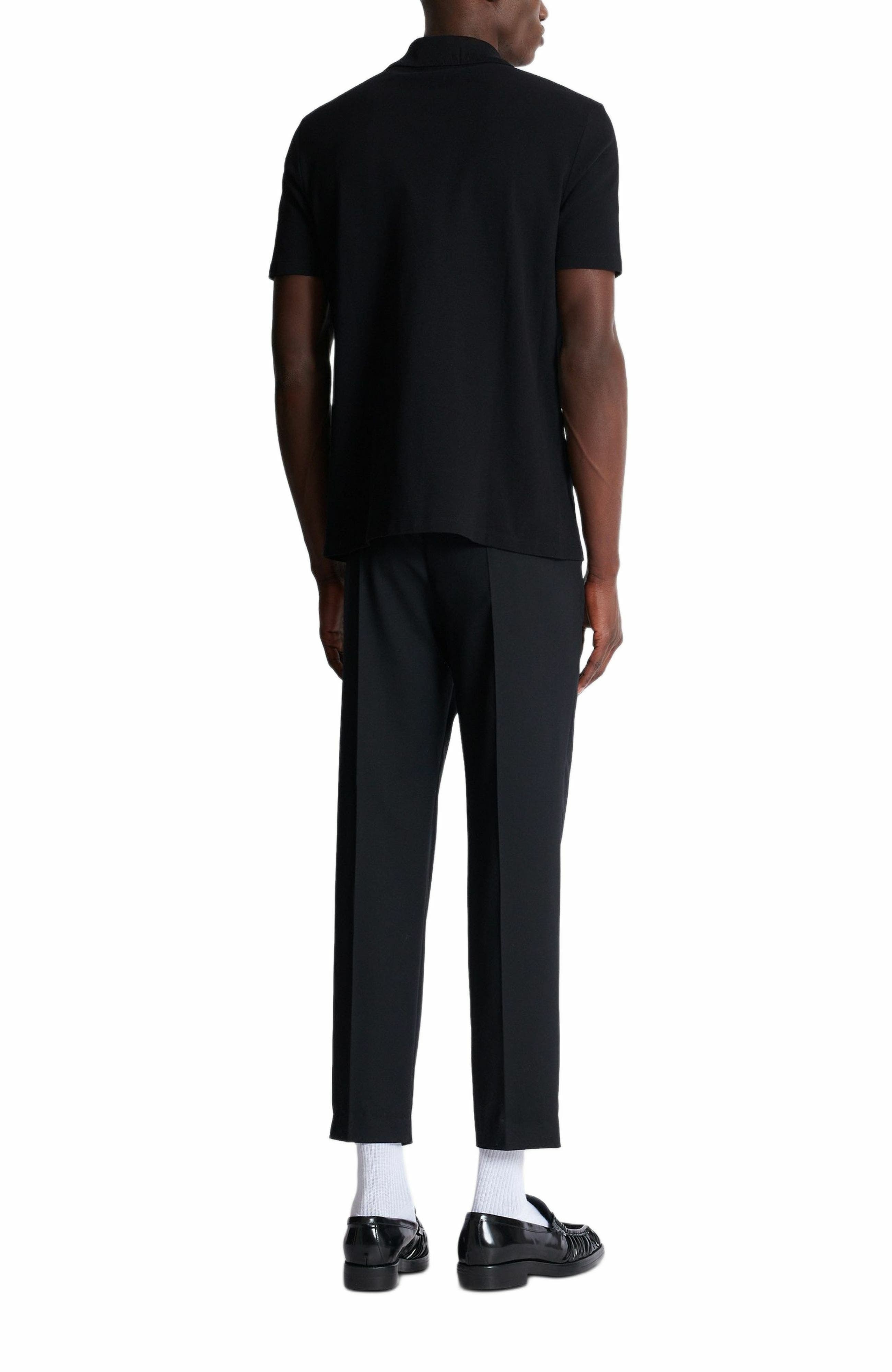 Balmain Short-sleeved polo shirt with embroidery in Black at Nordstrom - 4