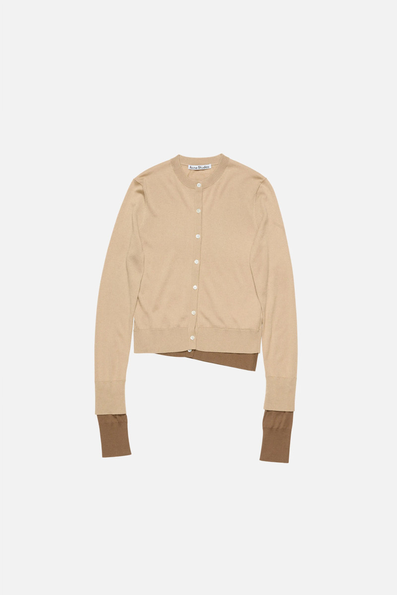 Layered silk cardigan - Sand beige 1