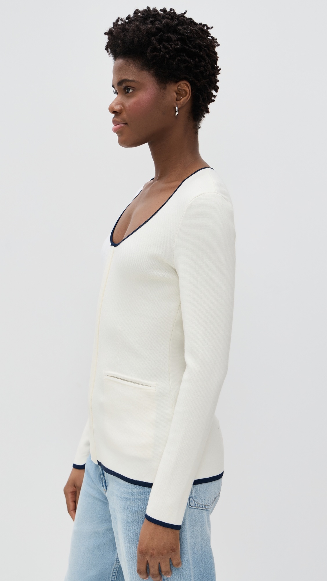 Ella Scoop Neck Zip Up Cardigan - 3