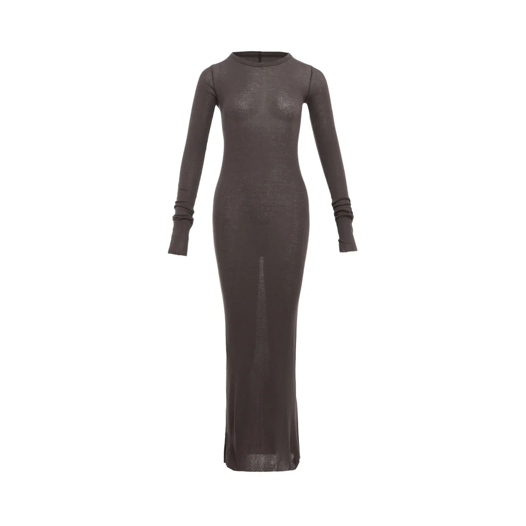 Rib Long Sleeve Dress - 1