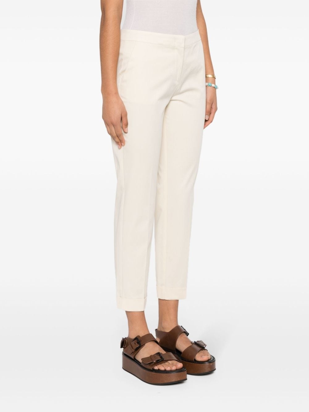 cropped gabardine trousers - 3