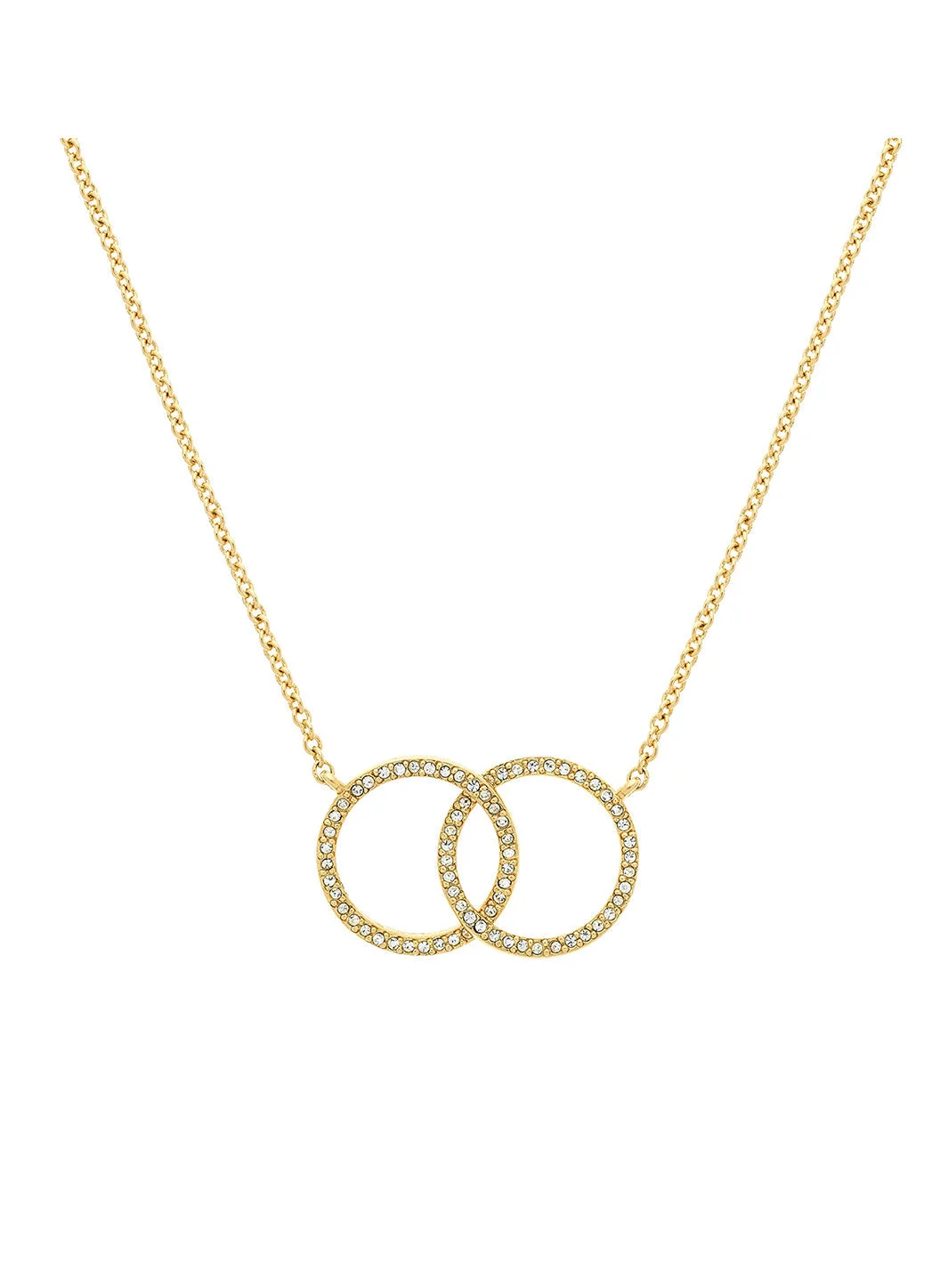 GOLD CRYSTAL DOUBLE HOOP NECKLACE - 1