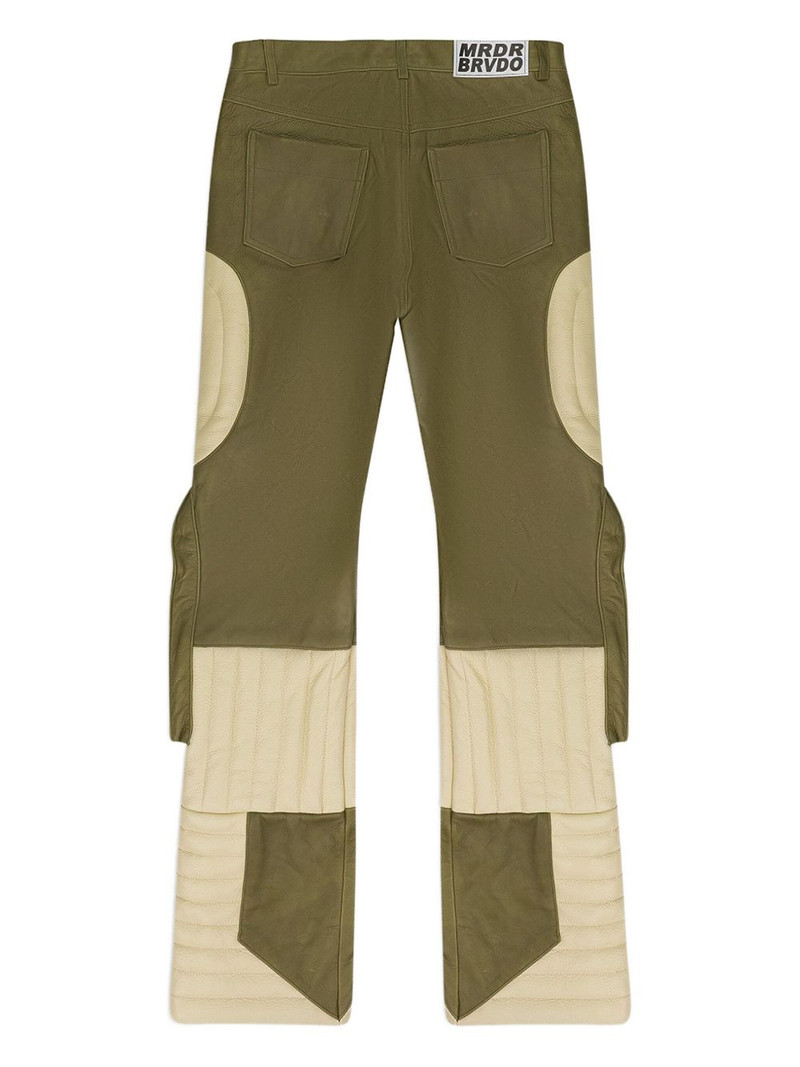 WHO DECIDES WAR raised window leather trousers outlook