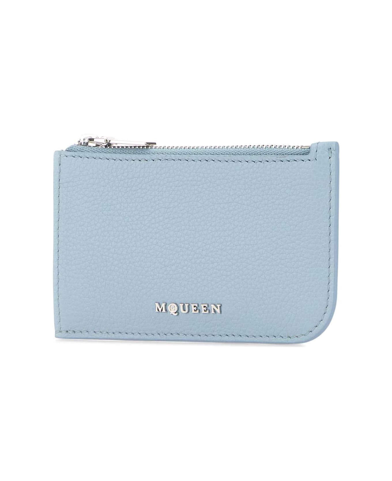Light Blue Leather Card Holder - 2