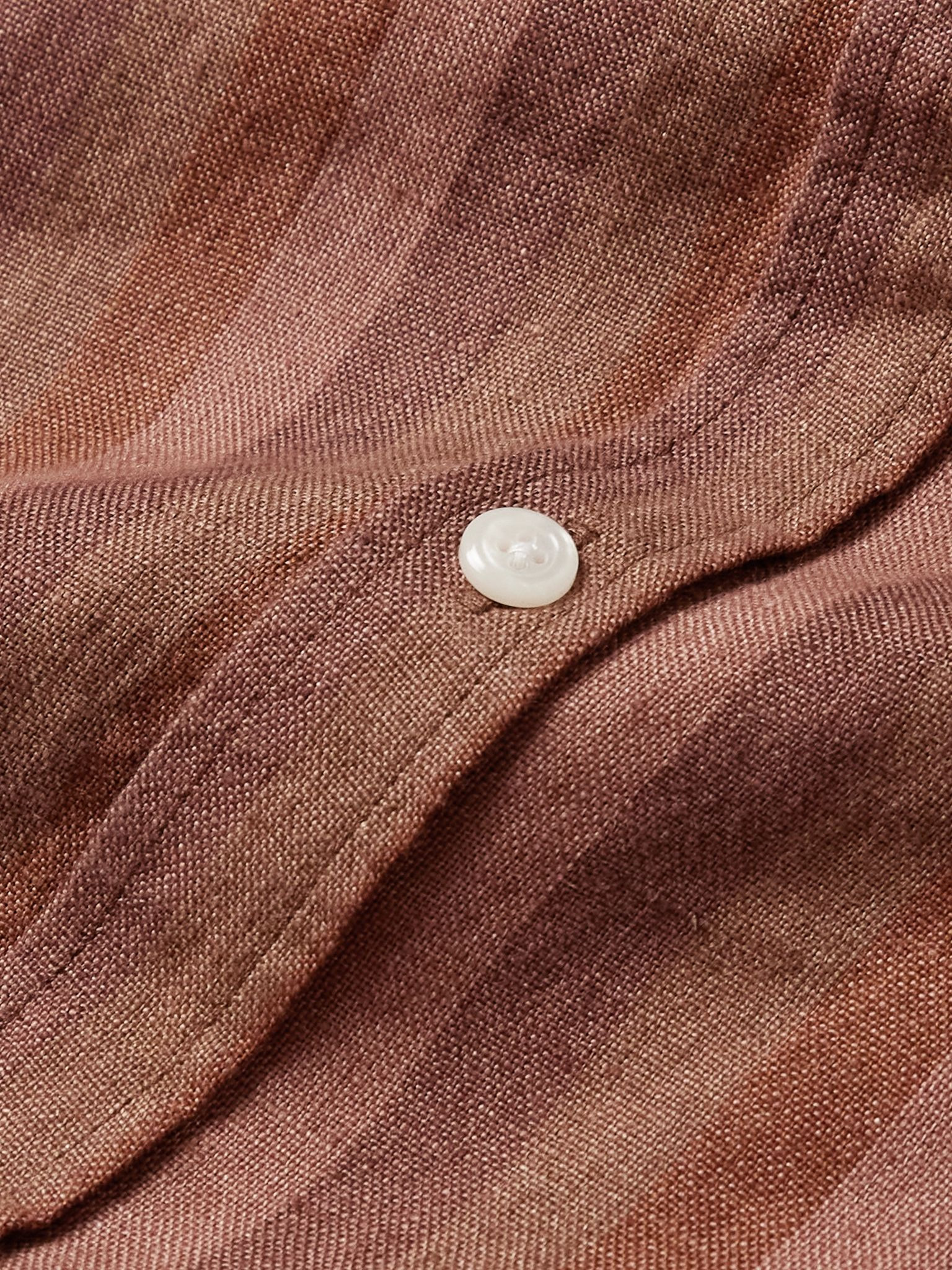 Garrison Striped Linen Shirt Brown - 4