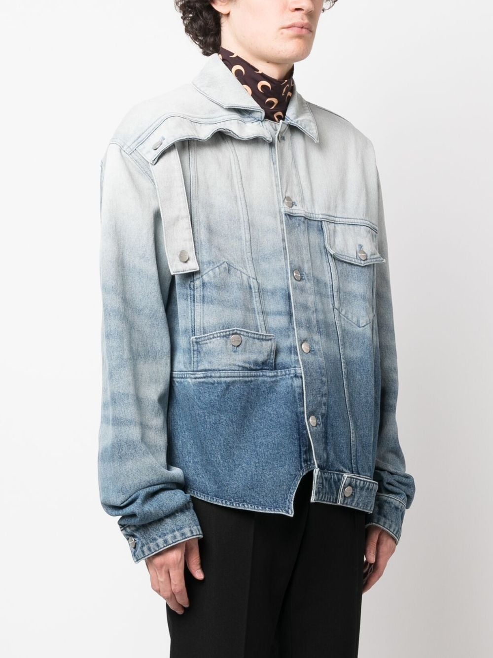 whiskering-effect denim jacket - 3