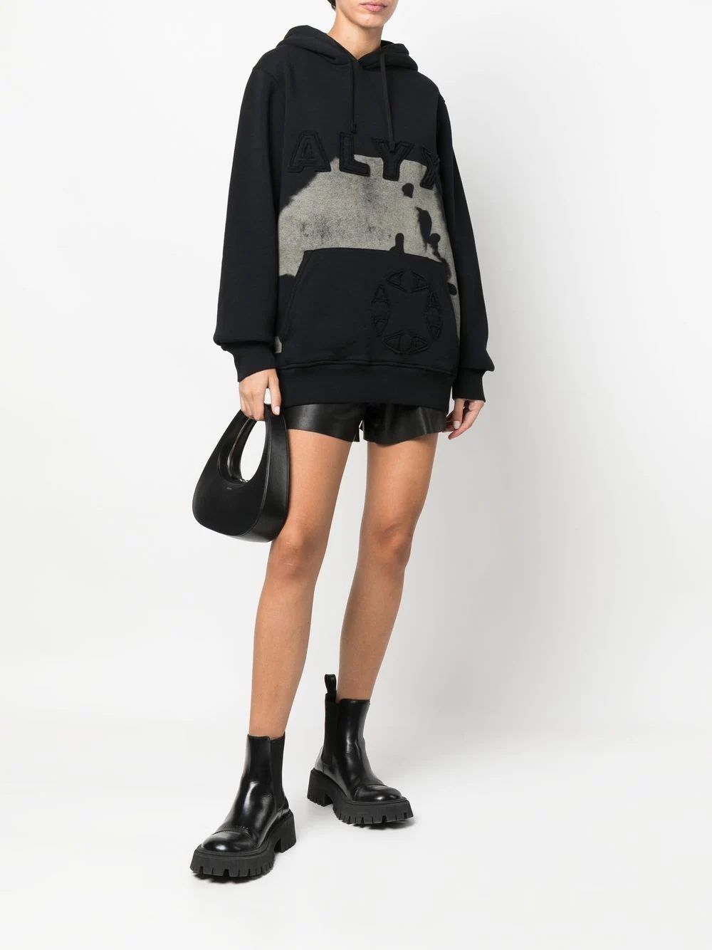 logo-embroidered cow-print hoodie - 2