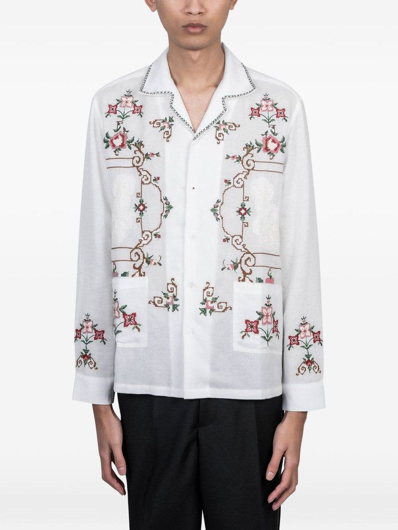 Sena floral-embroidered pocket shirt 1