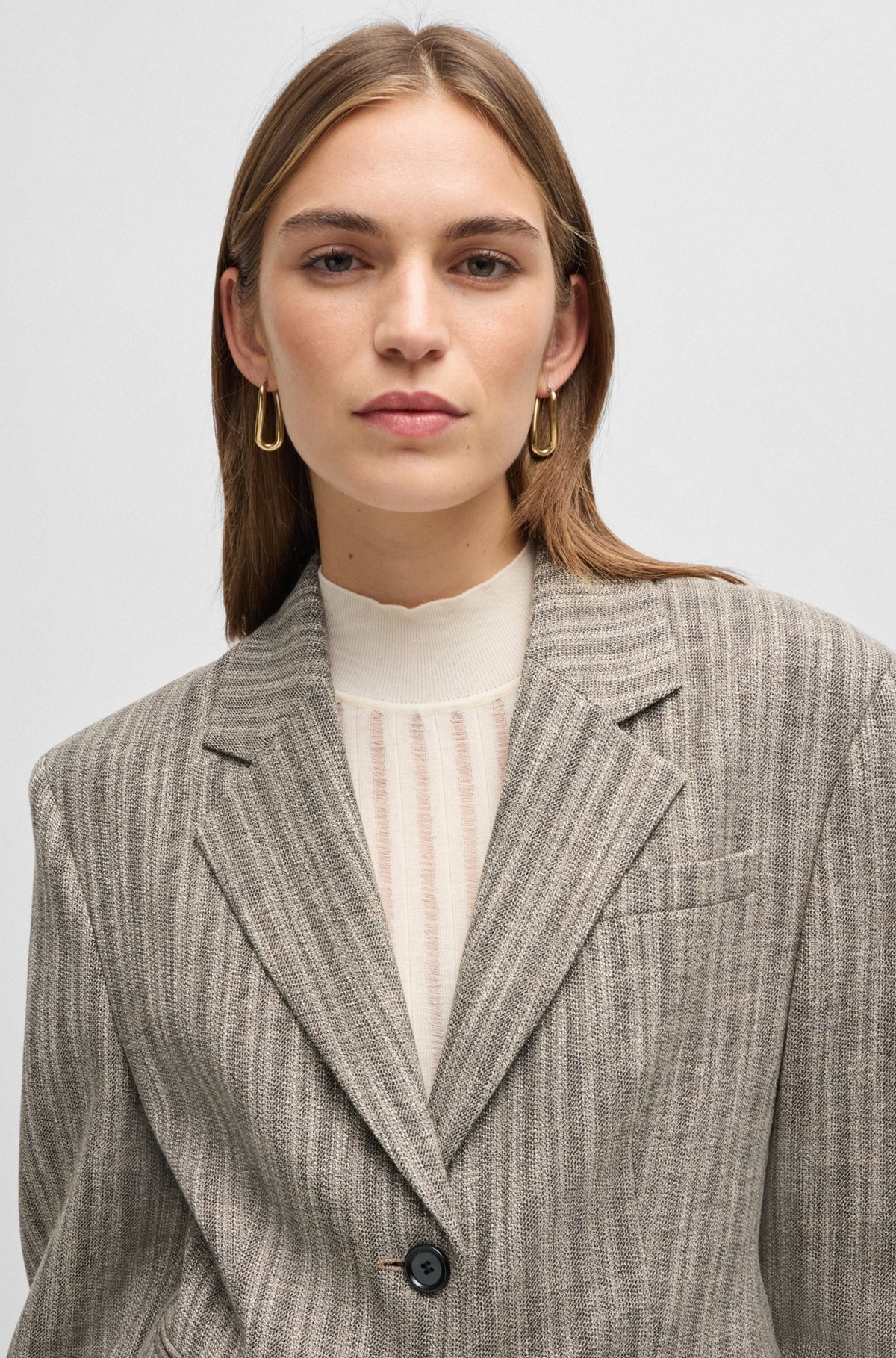 SLIM-FIT JACKET IN STRIPED STRETCH CLOTH - 5
