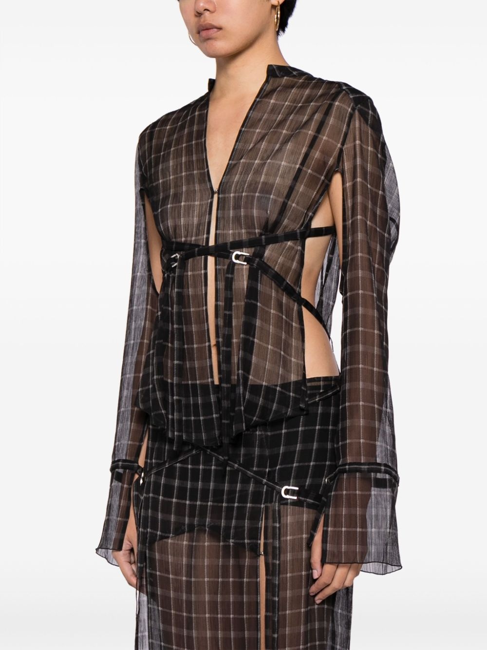 Modular cut-out sheer shirt - 3