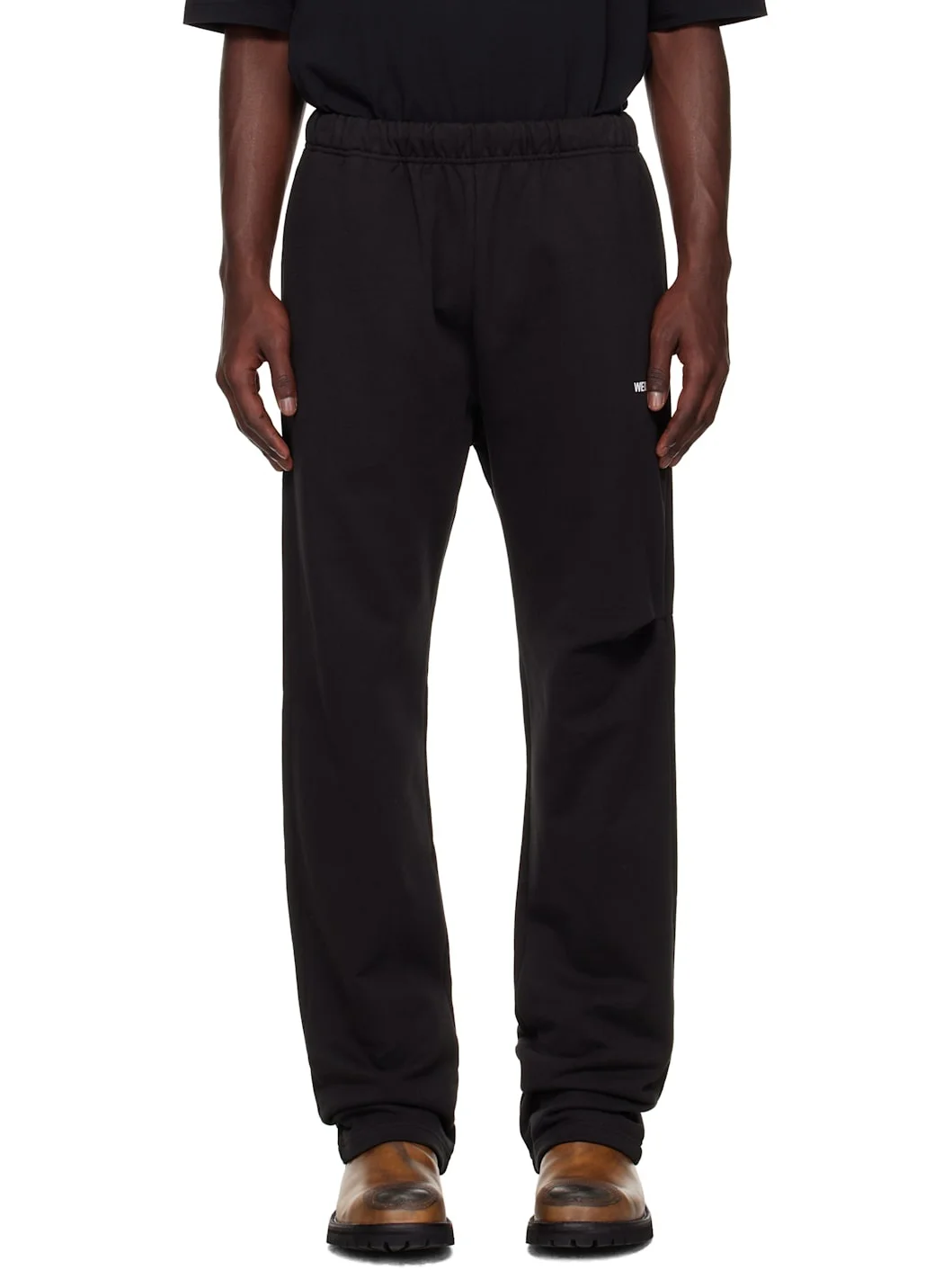 Black Logo Wide Jogger Sweatpants - 1