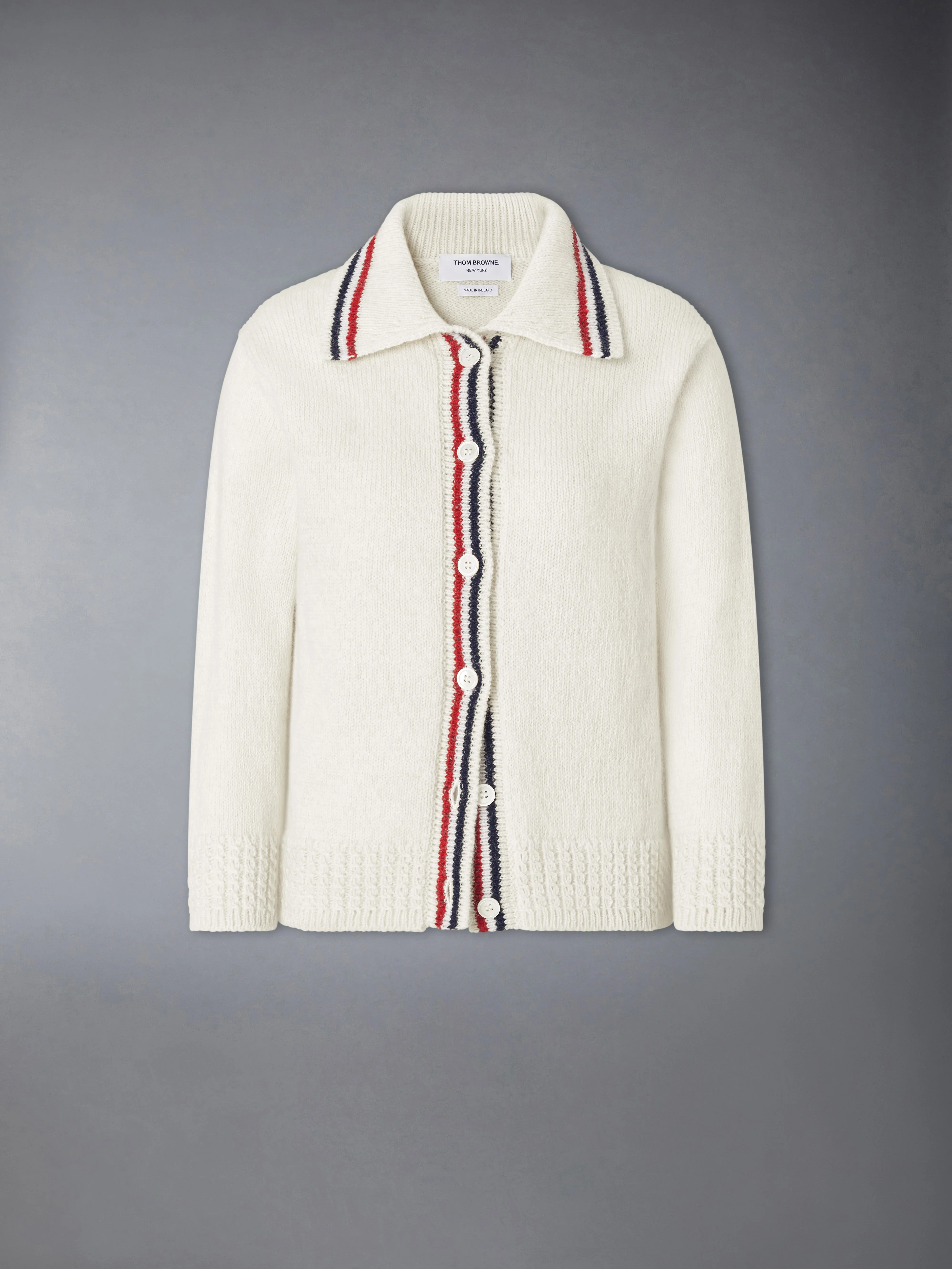 DONEGAL RWB STRIPE HECTOR POINTELLE CARDIGAN - 1
