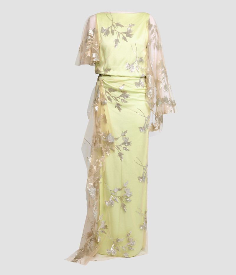SHORT SLEEVE DRAPE GOWN - 1