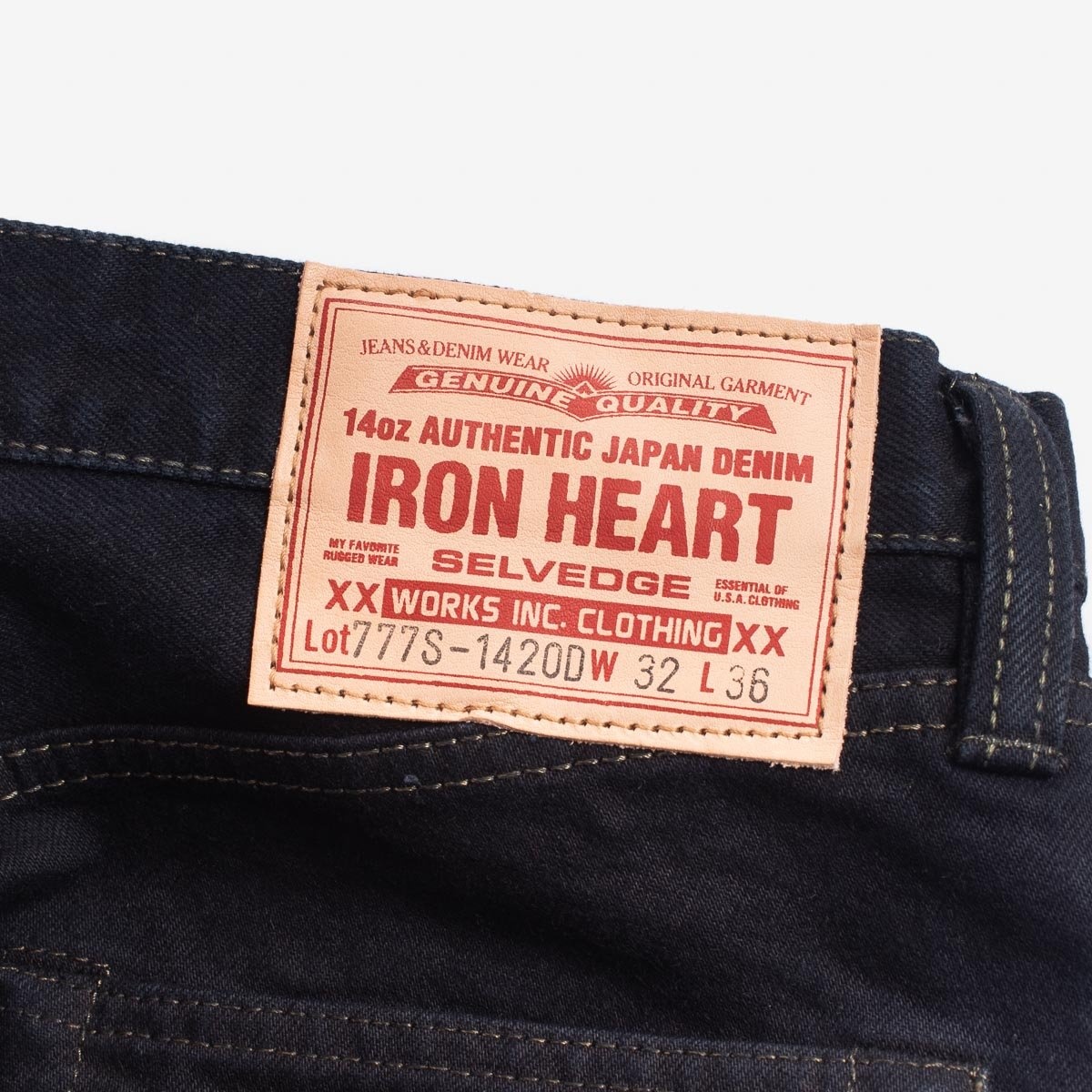 IH-777S-142od 14oz Selvedge Denim Slim Tapered Cut Jeans - Indigo Overdyed Black - 10
