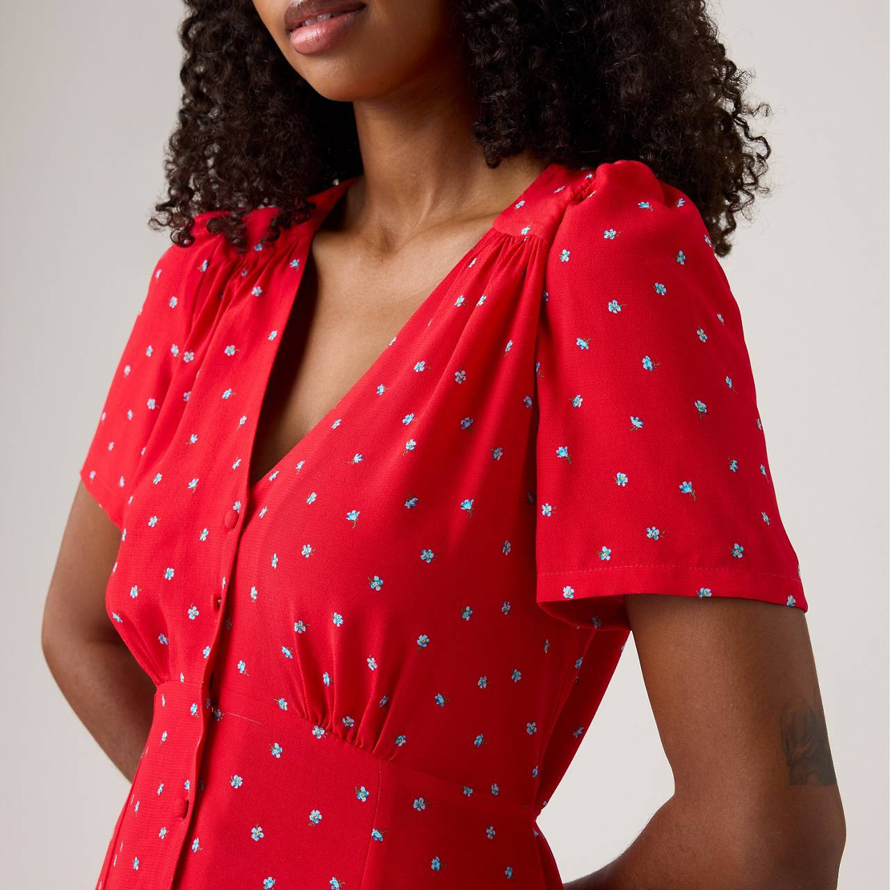 SARINA SHORT-SLEEVE MIDI DRESS - 5
