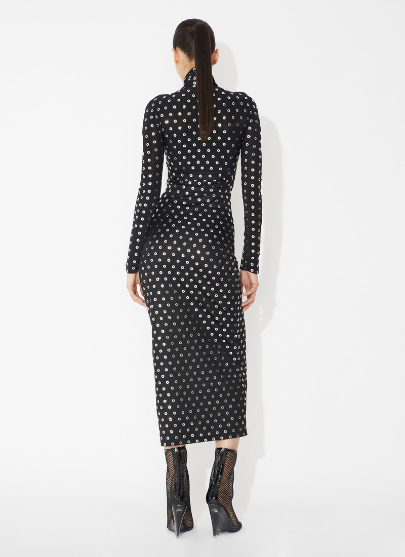 Alaïa FLUID EYELET JERSEY DRESS outlook