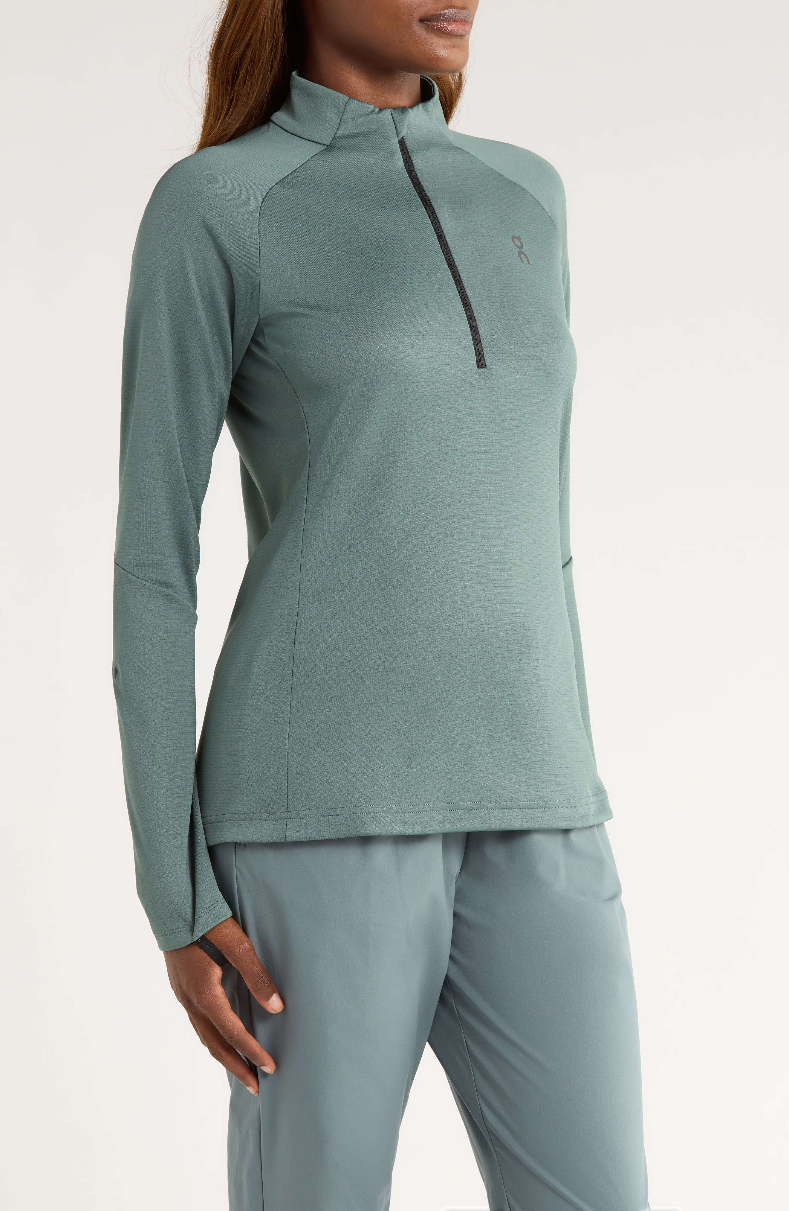 On Climate Quarter Zip Running Top in Olive at Nordstrom - 3