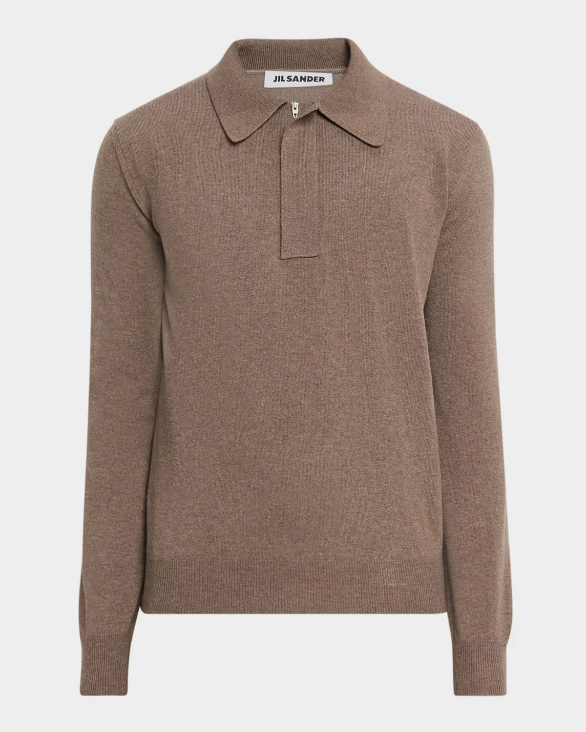 Men's Wool Zip Polo Sweater - 1