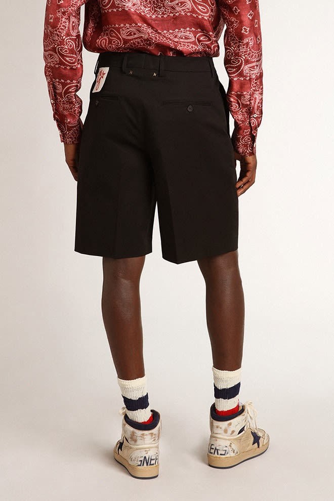 Bermuda shorts in black cotton - 5