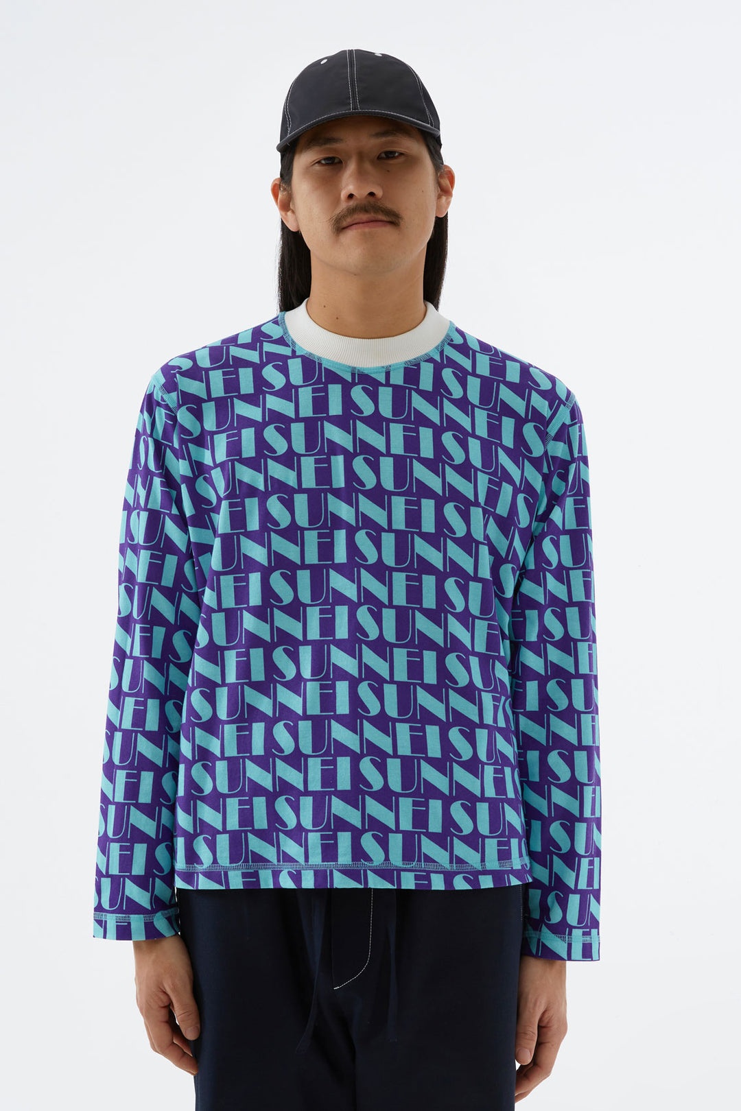 REVERSIBLE AZURE & PURPLE LOGO LONG-SLEEVED T-SHIRT - 2