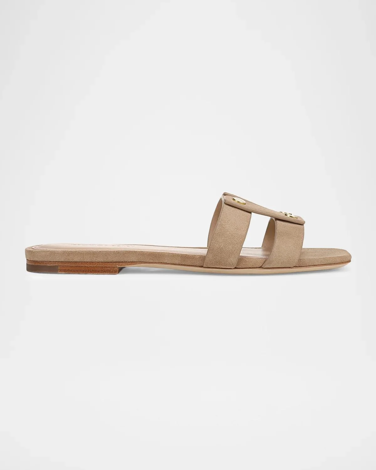 Via Suede Flat Slide Sandals - 1