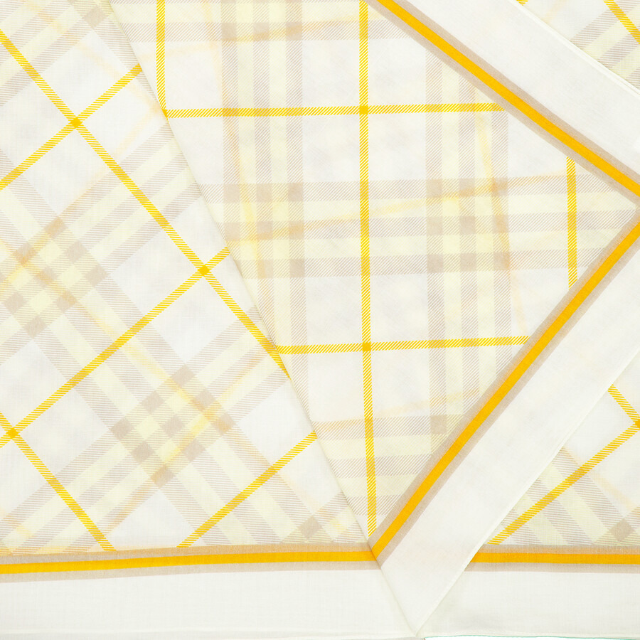 Burberry Check Pattern Cotton Scarf - 4