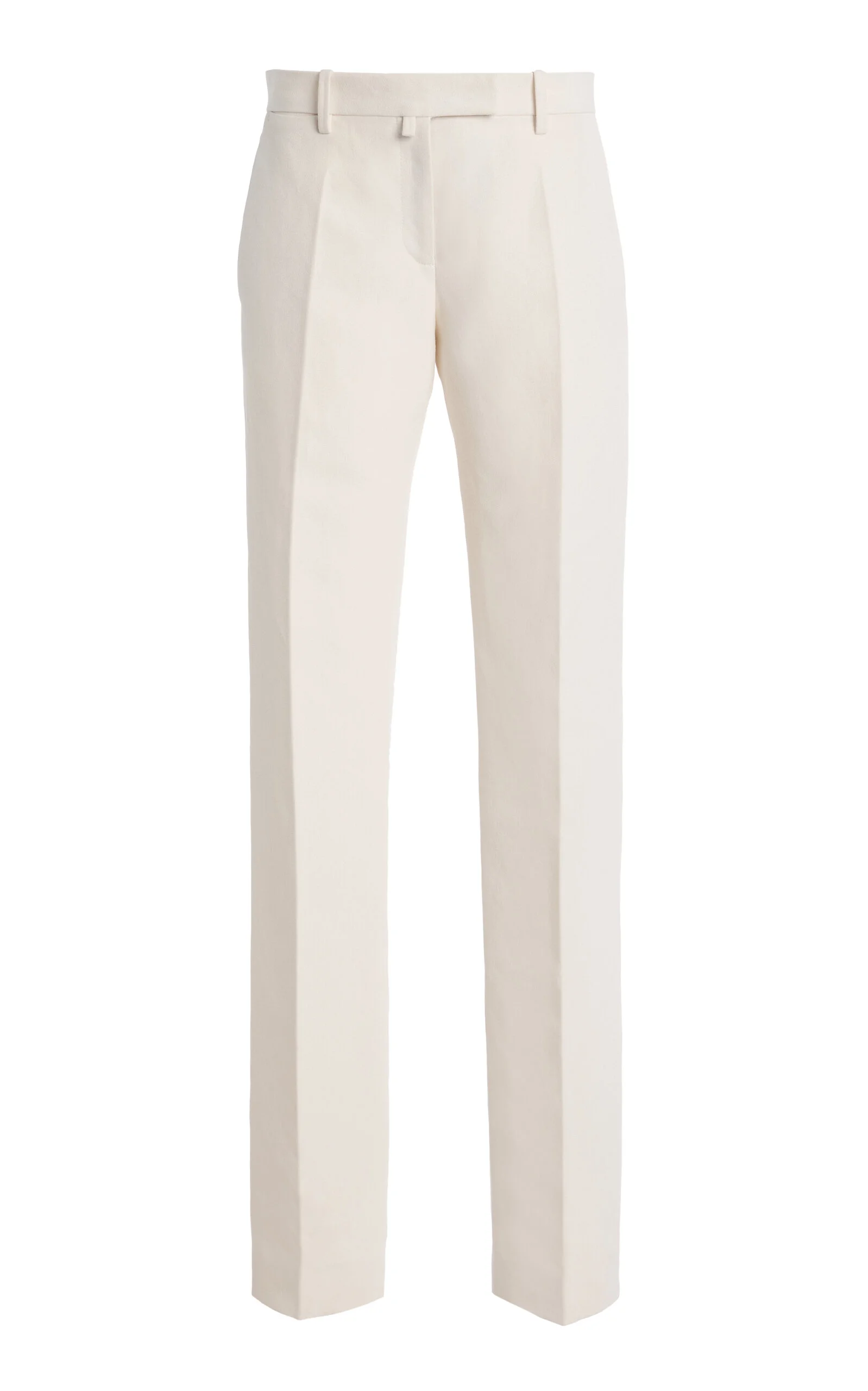Slim Silk-Blend Straight-Leg Pants - 1