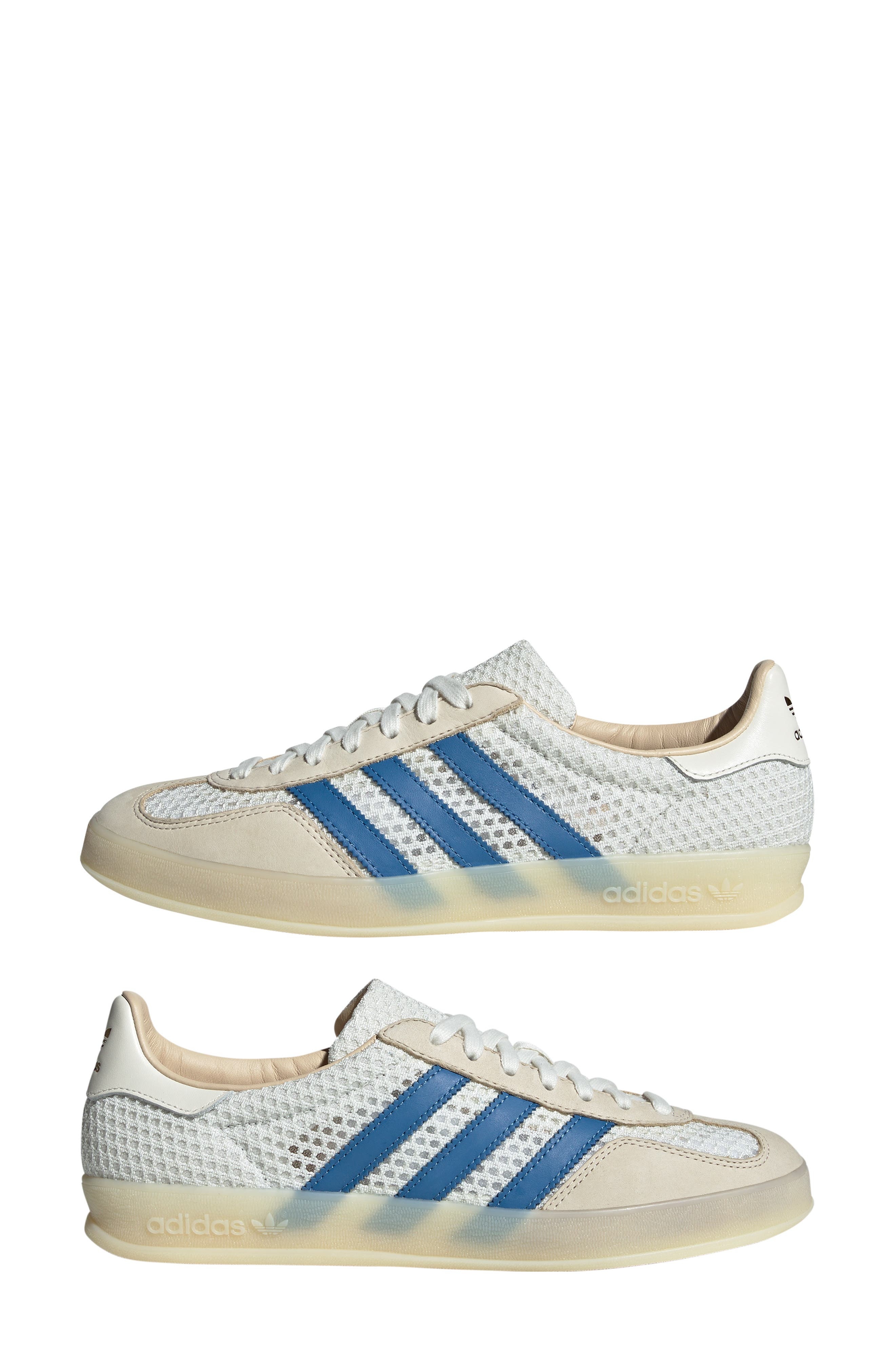 adidas Gender Inclusive Gazelle Indoor Sneaker in Off White/Blue/Vanilla at Nordstrom - 9