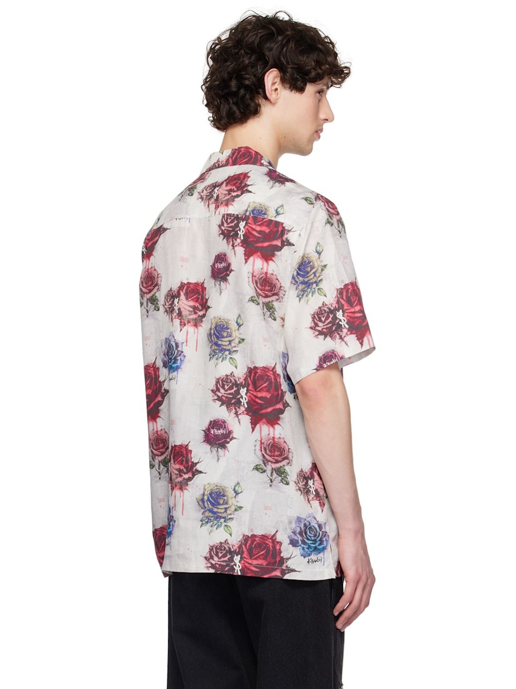 Gray & Red Graff Rose Resort Shirt - 3