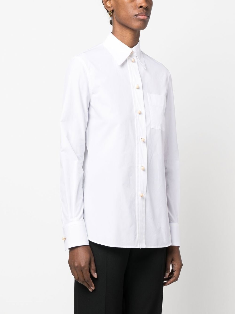 point-collar cotton shirt - 3
