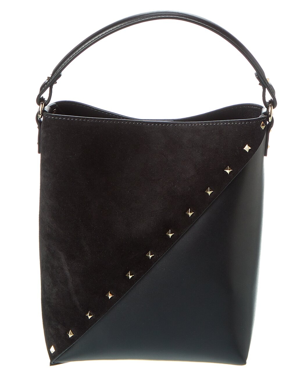 Valentino Rockstud Wispy Leather & Suede Bucket Bag - 2