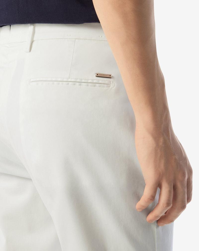 White stretch gabardine chinos 5