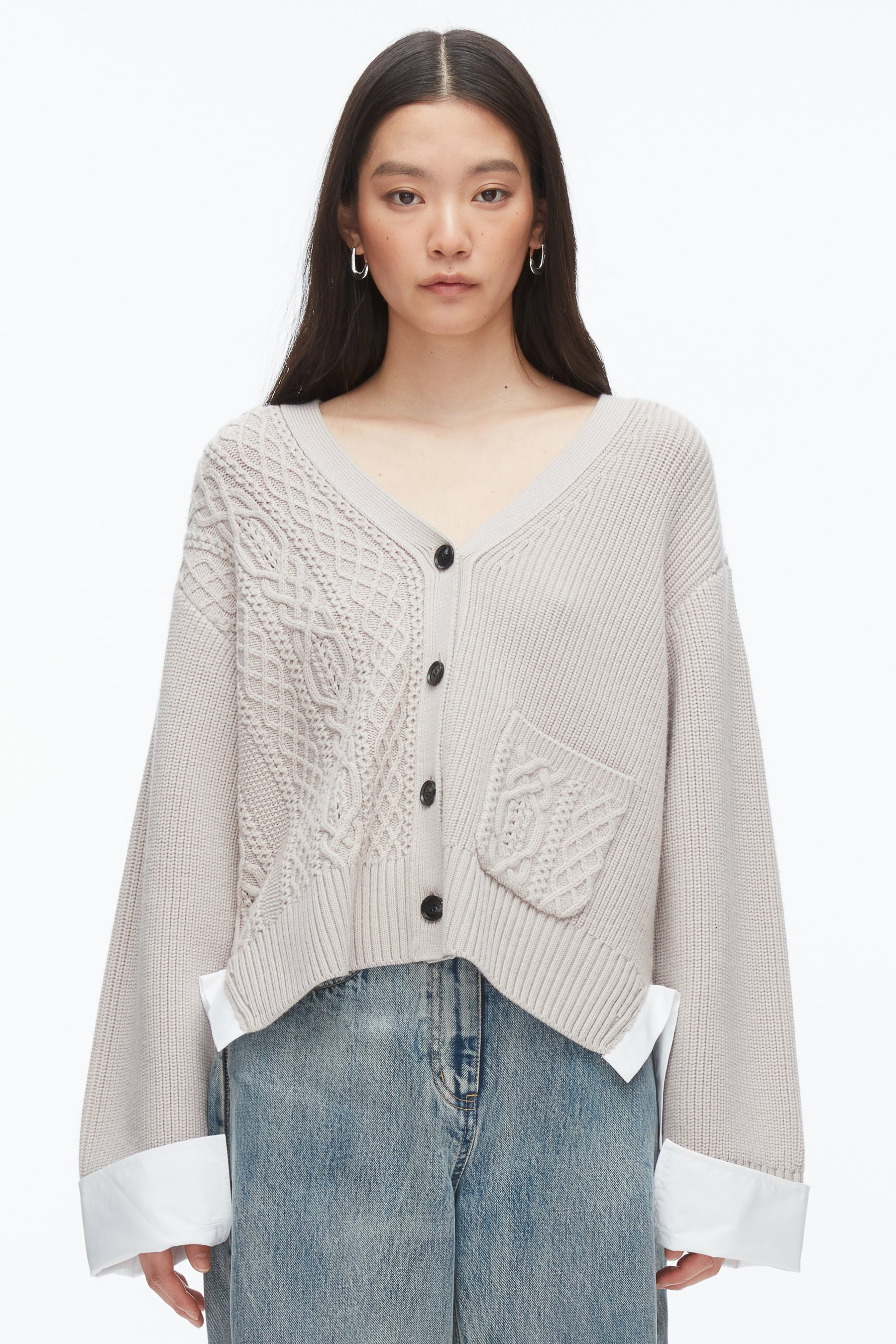 Cable Mix Boyfriend Cardigan - 3
