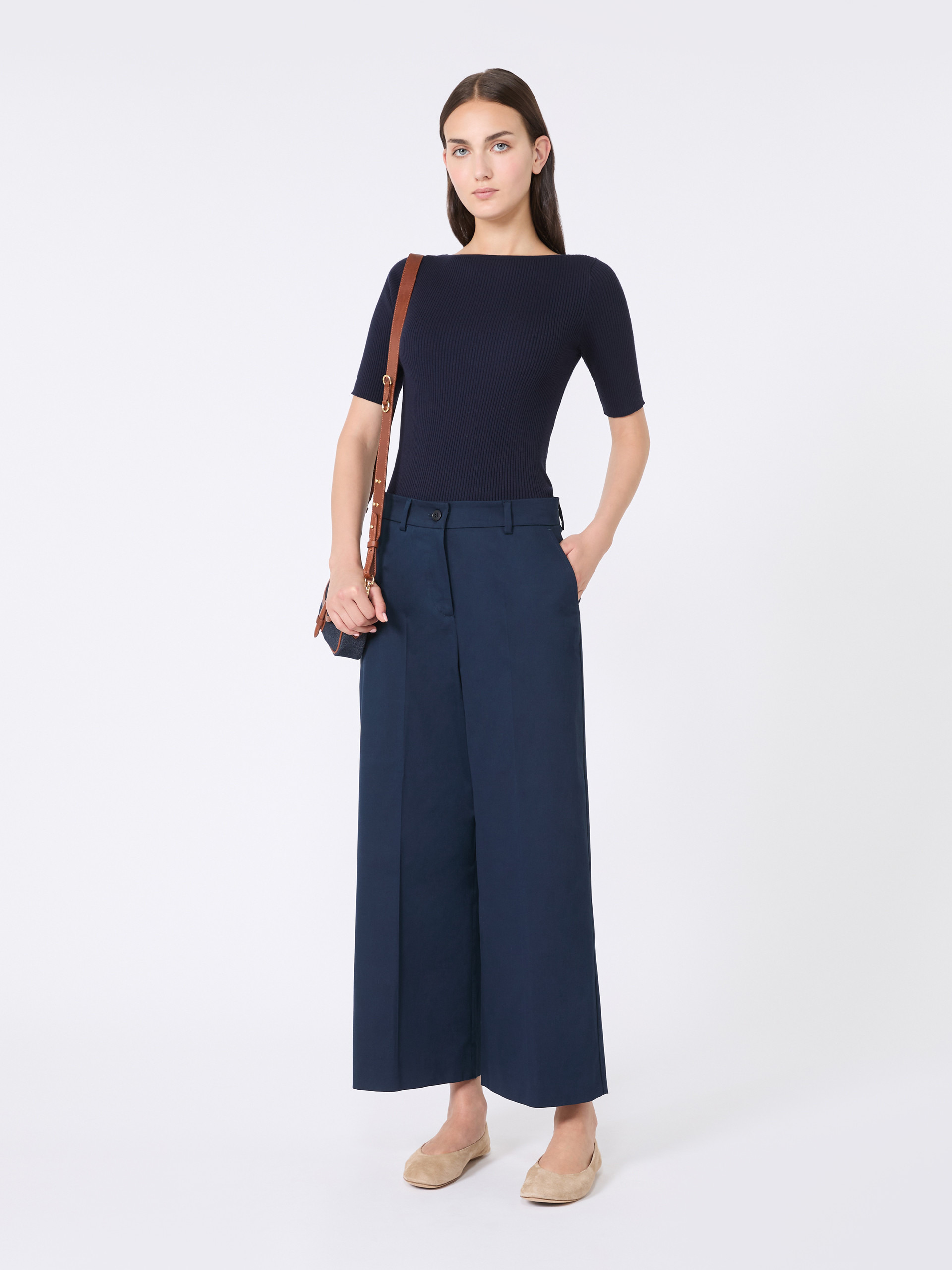 URIAL Cotton satin cropped trousers - 2
