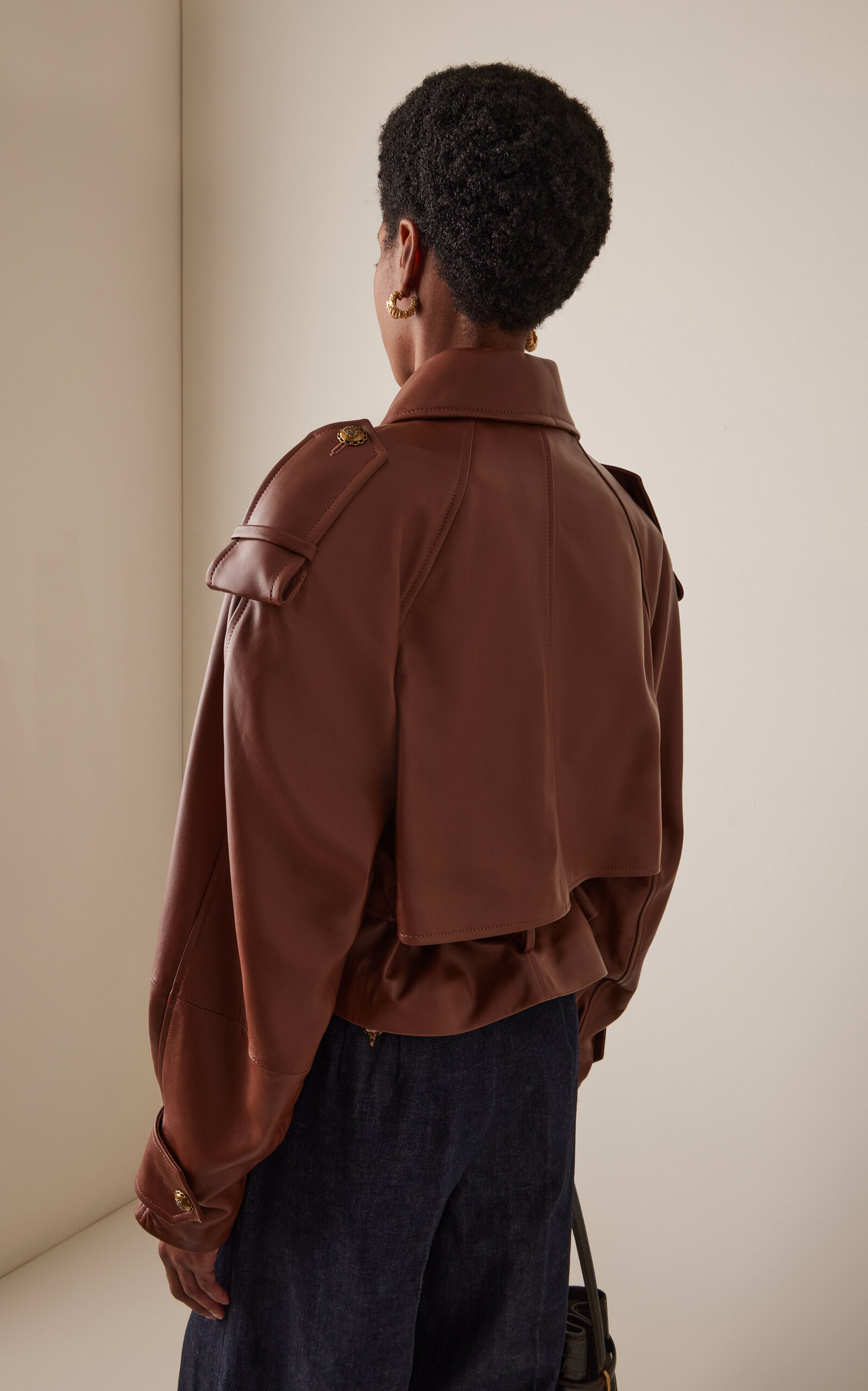 Hypnotic Leather Crop Trench tan - 4